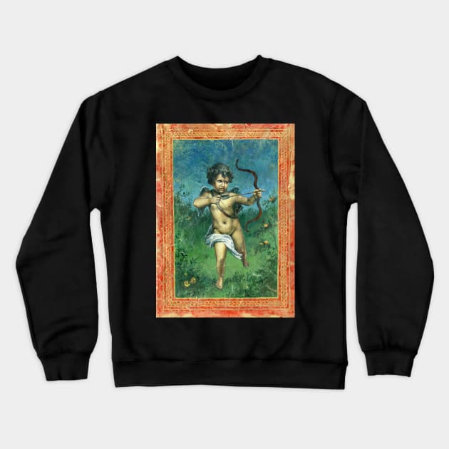 Ancient Roman Cupid Fresco Crewneck Sweatshirt by mictomart